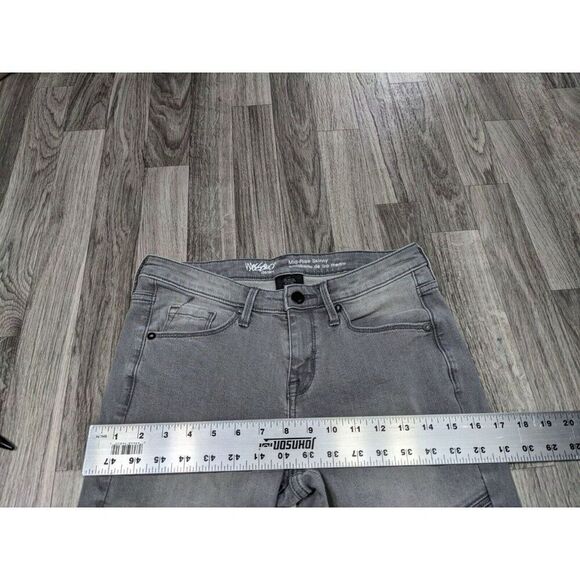 (3/$35) Mossimo Size 2 R Pockets Power Stretch Mid Rise Skinny Denim Grey Jeans - Picture 7 of 10